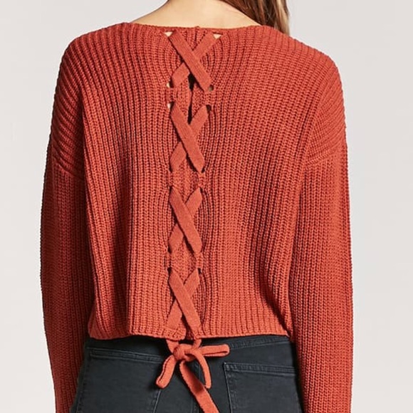 lace up back cardigan